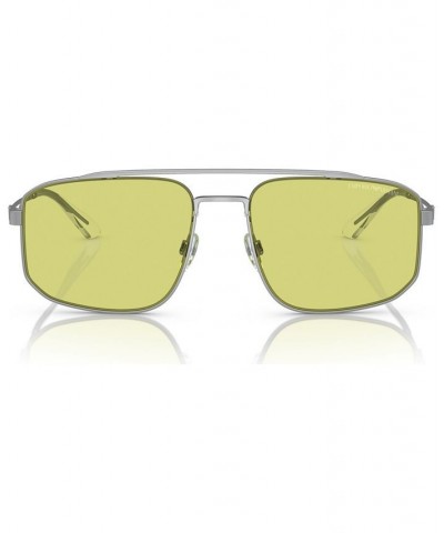 Men's Sunglasses EA2139 Matte Silver-Tone $44.40 Mens