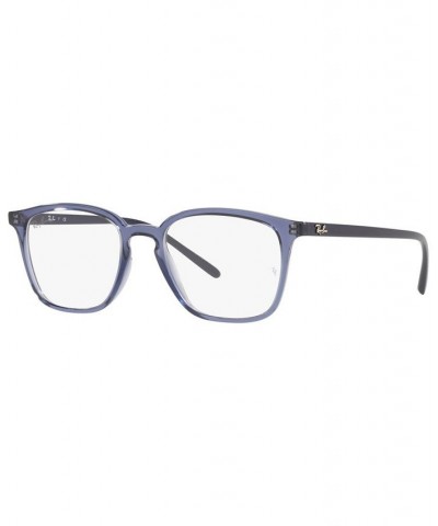 RX7185 Unisex Square Eyeglasses Transparent Violet $31.24 Unisex