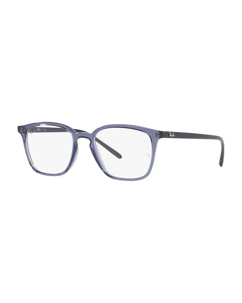 RX7185 Unisex Square Eyeglasses Transparent Violet $31.24 Unisex