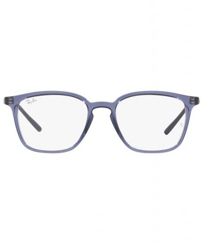 RX7185 Unisex Square Eyeglasses Transparent Violet $31.24 Unisex