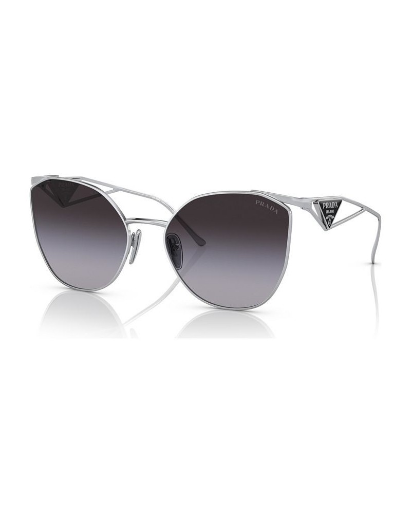 Women's Sunglasses PR 50ZS59-Y Silver Tone $85.51 Womens