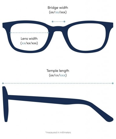 AN7181 Unisex Rectangle Eyeglasses Blue $23.18 Unisex