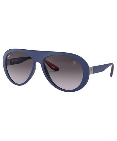 Men's Sunglasses RB4310M Scuderia Ferrari Collection 58 MATTE DARK BLUE/LIGHT GREY GRADIENT DARK GREY $40.48 Mens