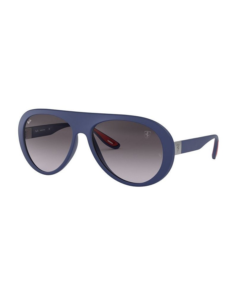 Men's Sunglasses RB4310M Scuderia Ferrari Collection 58 MATTE DARK BLUE/LIGHT GREY GRADIENT DARK GREY $40.48 Mens