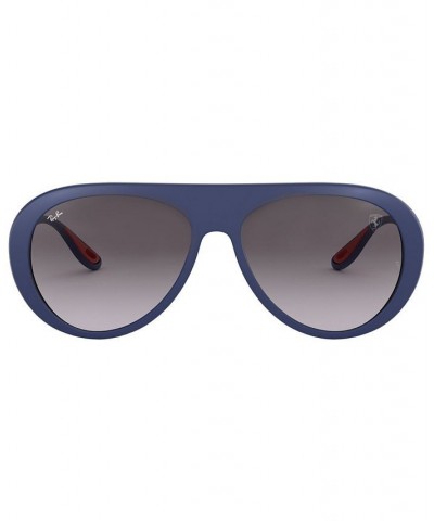 Men's Sunglasses RB4310M Scuderia Ferrari Collection 58 MATTE DARK BLUE/LIGHT GREY GRADIENT DARK GREY $40.48 Mens