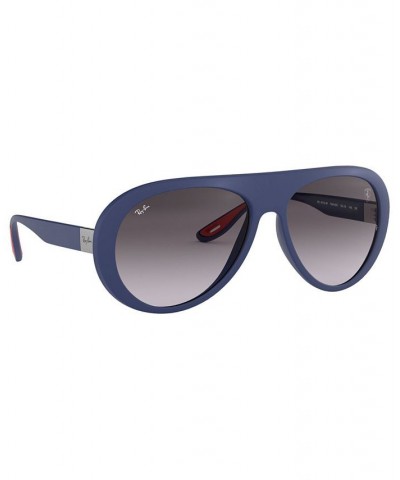 Men's Sunglasses RB4310M Scuderia Ferrari Collection 58 MATTE DARK BLUE/LIGHT GREY GRADIENT DARK GREY $40.48 Mens