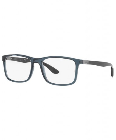 RB8908 OPTICS Unisex Rectangle Eyeglasses Transparent Blue $60.00 Unisex