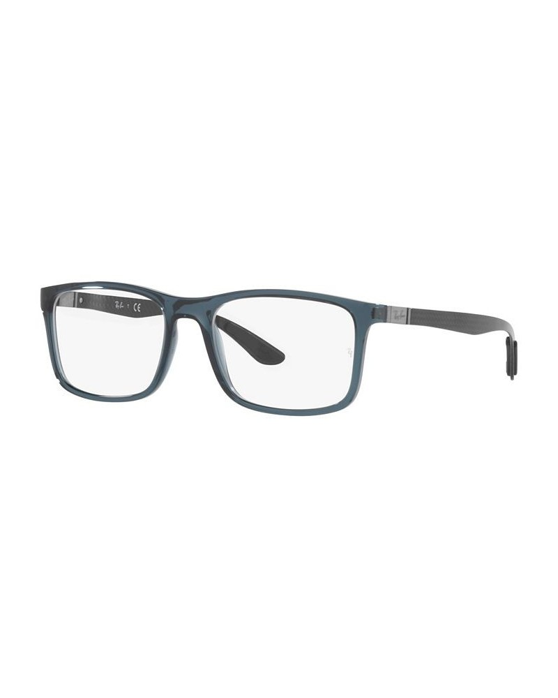 RB8908 OPTICS Unisex Rectangle Eyeglasses Transparent Blue $60.00 Unisex