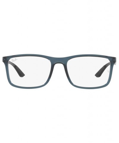 RB8908 OPTICS Unisex Rectangle Eyeglasses Transparent Blue $60.00 Unisex