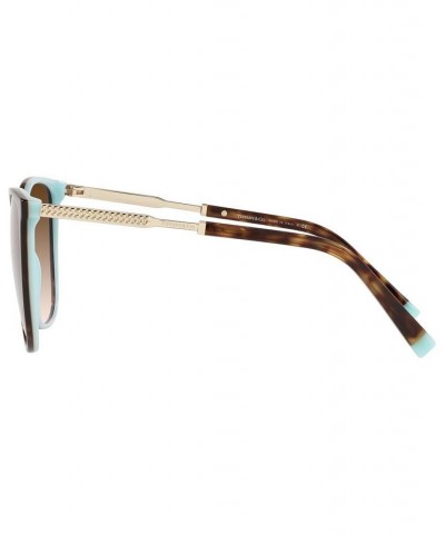 Women's Sunglasses TF4184 57 Black on Tiffany Blue $75.39 Womens