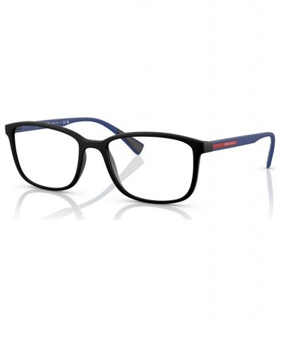 Men's Rectangle Eyeglasses PS 04IV55-O Matte Black $58.52 Mens