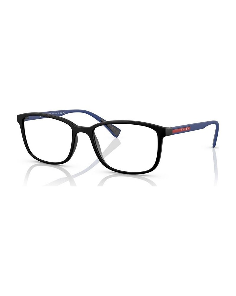 Men's Rectangle Eyeglasses PS 04IV55-O Matte Black $58.52 Mens