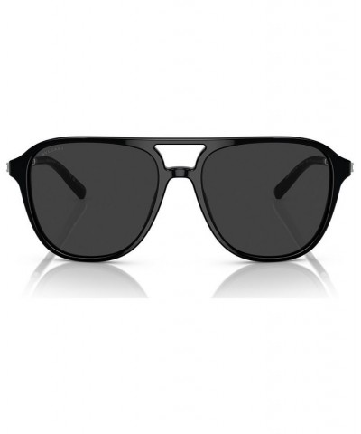 Men's Polarized Low Bridge Fit Sunglasses BV7038F Black $100.47 Mens