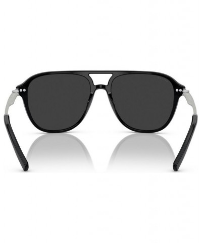 Men's Polarized Low Bridge Fit Sunglasses BV7038F Black $100.47 Mens