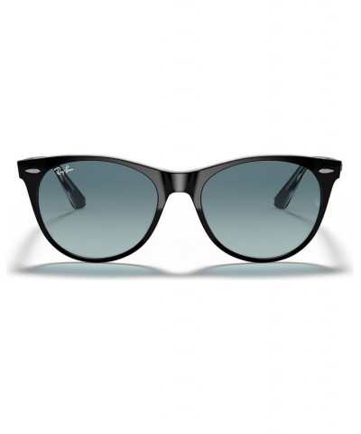 Unisex Sunglasses RB2185 RB2185 55 WAYFARER II CLASSIC Black On Trasparent - Blue Gradient Gray $51.62 Unisex