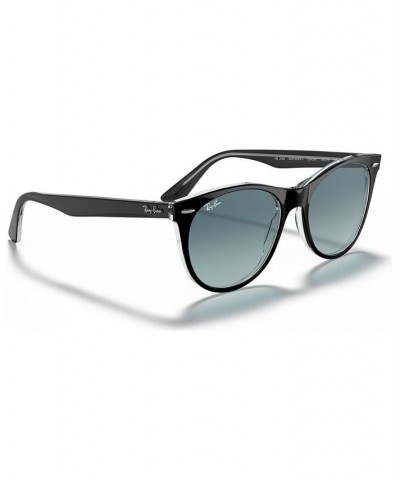 Unisex Sunglasses RB2185 RB2185 55 WAYFARER II CLASSIC Black On Trasparent - Blue Gradient Gray $51.62 Unisex