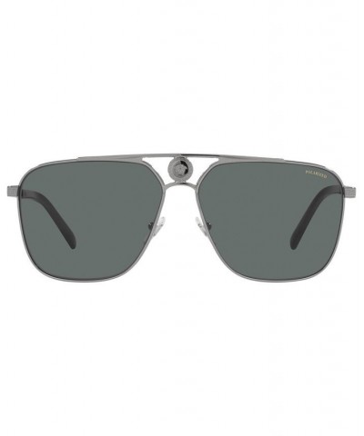 Men's Polarized Sunglasses VE2238 61 Gunmetal $71.40 Mens