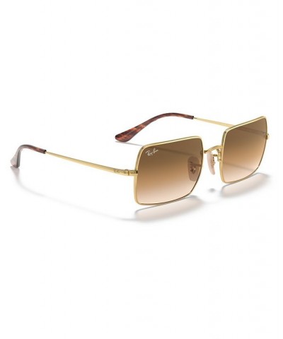 RECTANGLE Sunglasses RB1969 54 GOLD/CLEAR GRADIENT BROWN $42.72 Unisex