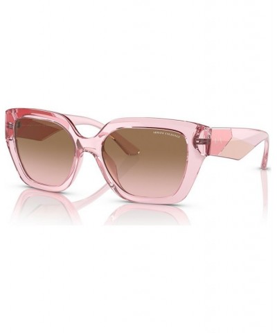 Women's Sunglasses AX4125SU54-Y Shiny Transparent Pink $16.40 Womens