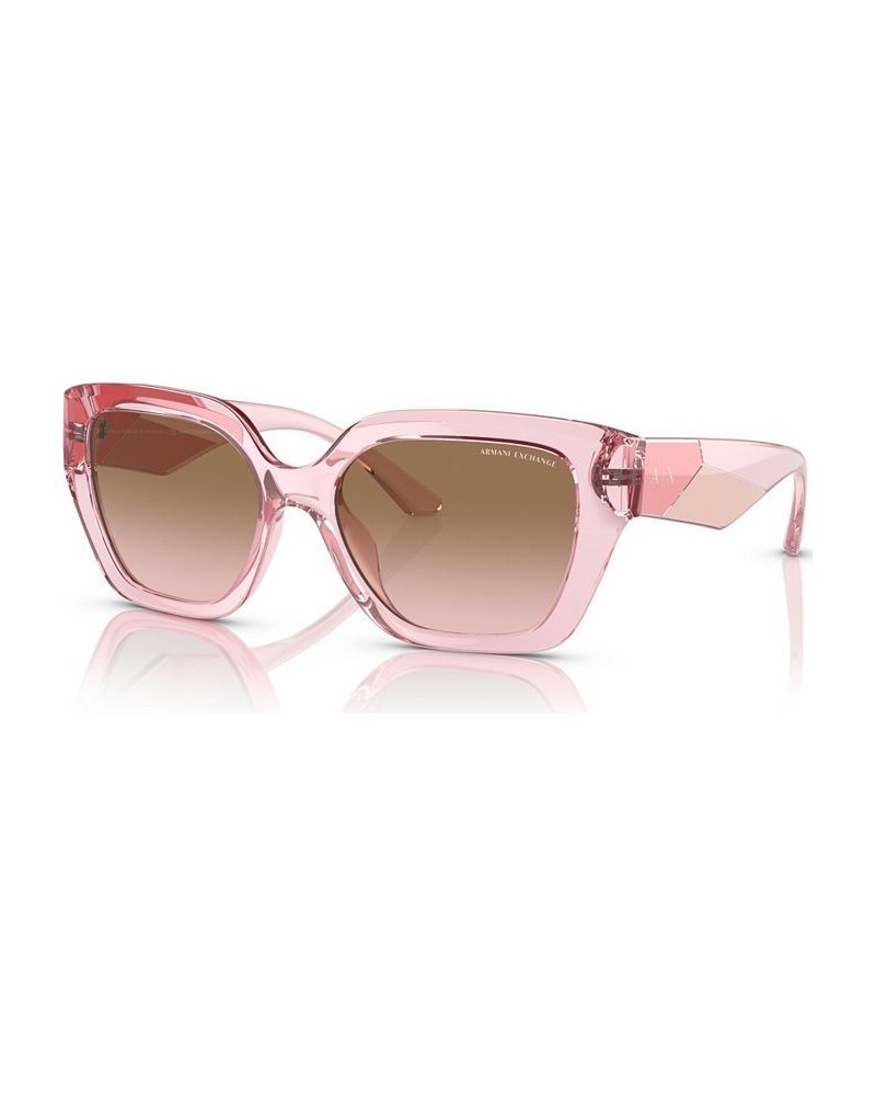 Women's Sunglasses AX4125SU54-Y Shiny Transparent Pink $16.40 Womens