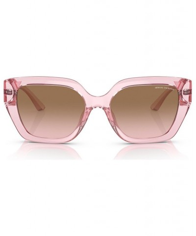 Women's Sunglasses AX4125SU54-Y Shiny Transparent Pink $16.40 Womens