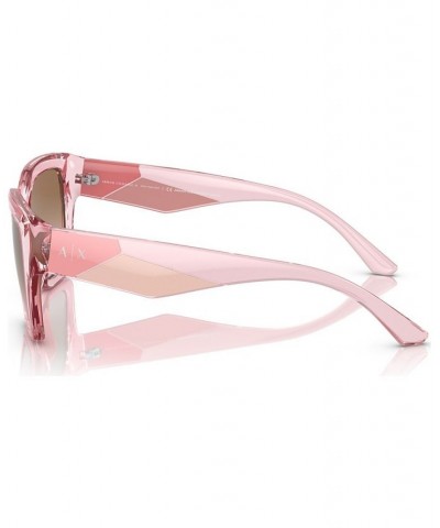 Women's Sunglasses AX4125SU54-Y Shiny Transparent Pink $16.40 Womens