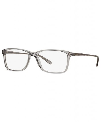 PH2155 Men's Rectangle Eyeglasses Semi-Shiny Transparent Gray $46.08 Mens