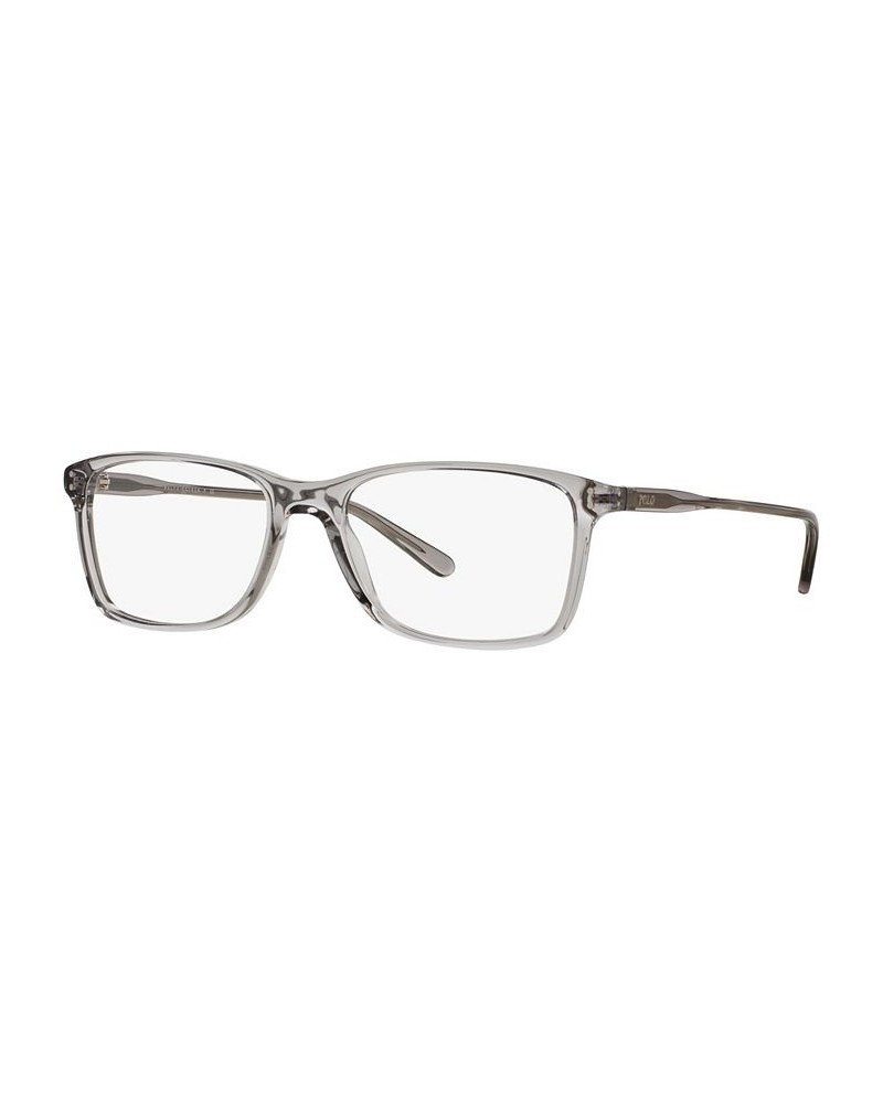 PH2155 Men's Rectangle Eyeglasses Semi-Shiny Transparent Gray $46.08 Mens