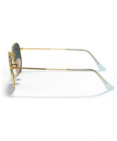 Unisex Sunglasses RB3548N 51 HEXAGONAL FLAT LENSES Gold - Blue Gradient Gray $30.26 Unisex