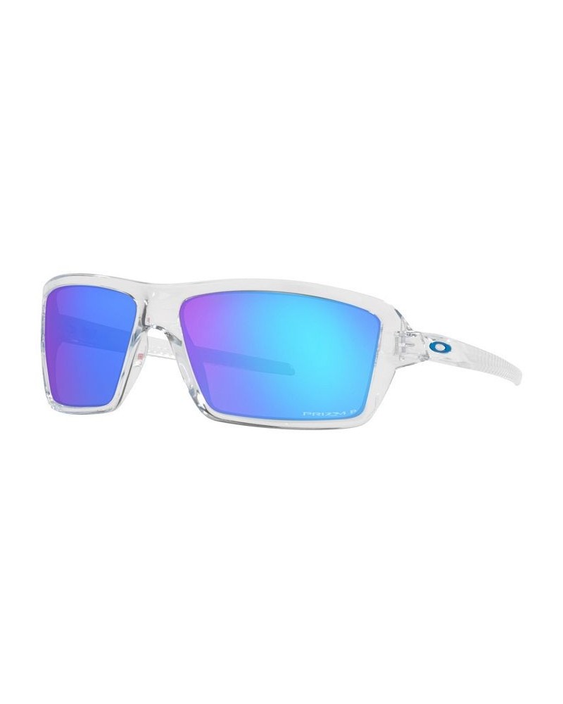 Men's Polarized Sunglasses OO9129 Cables 63 Polished Clear $55.10 Mens