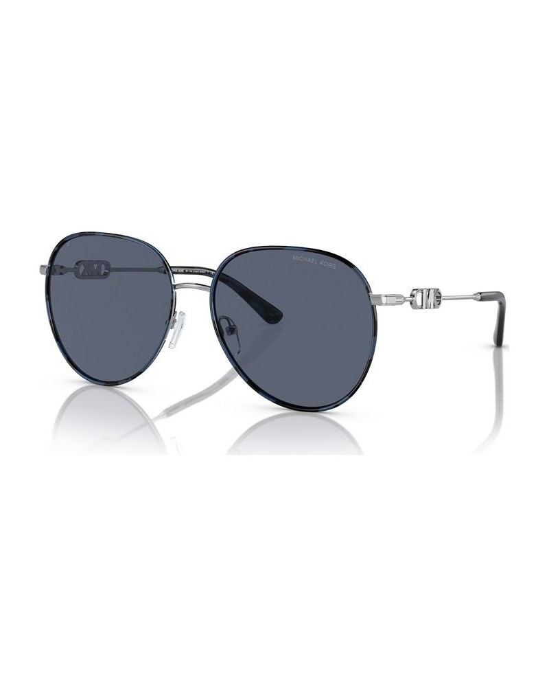 Women's Polarized Sunglasses Empire Aviator Silver-Tone/Blue Tortoise $51.29 Womens