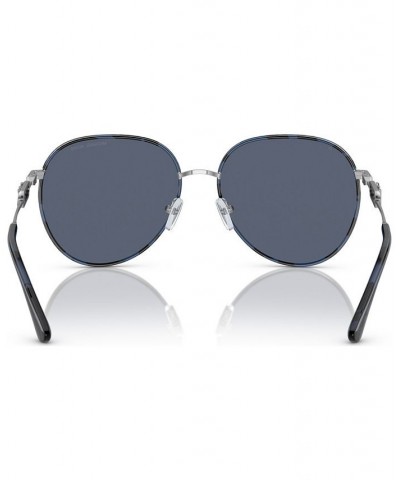 Women's Polarized Sunglasses Empire Aviator Silver-Tone/Blue Tortoise $51.29 Womens