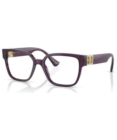 Women's Square Eyeglasses VE3329B52-X Transparent Plum $40.30 Womens