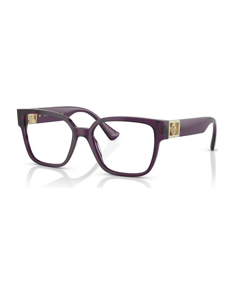 Women's Square Eyeglasses VE3329B52-X Transparent Plum $40.30 Womens