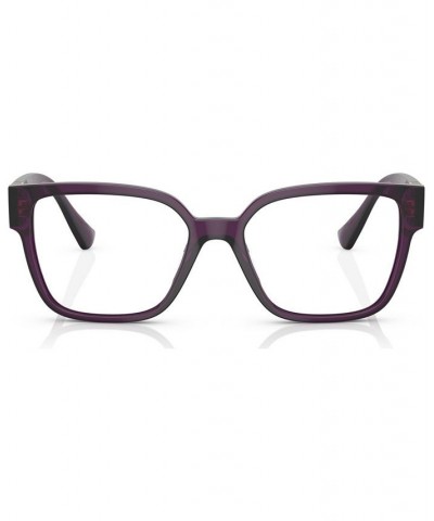 Women's Square Eyeglasses VE3329B52-X Transparent Plum $40.30 Womens