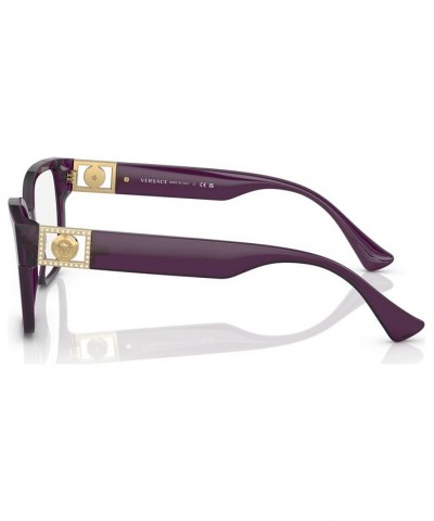 Women's Square Eyeglasses VE3329B52-X Transparent Plum $40.30 Womens