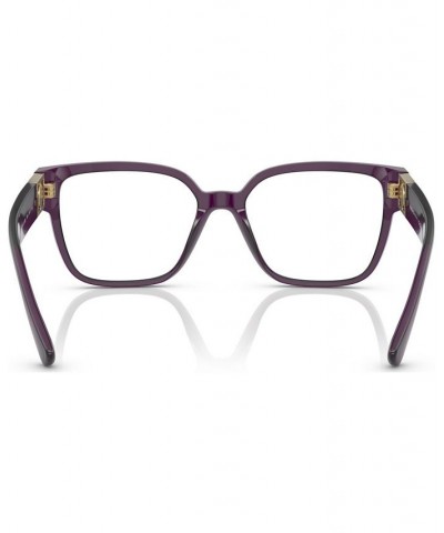 Women's Square Eyeglasses VE3329B52-X Transparent Plum $40.30 Womens