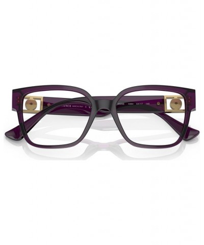 Women's Square Eyeglasses VE3329B52-X Transparent Plum $40.30 Womens