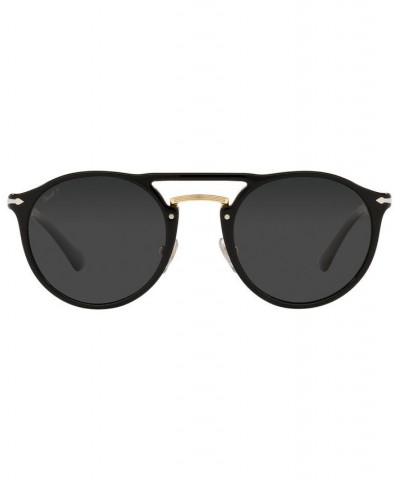 Unisex Polarized Sunglasses PO3264S 50 Black Gold-Tone $114.21 Unisex