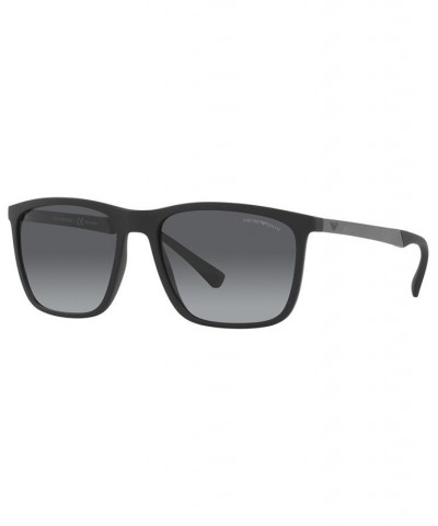 Men's Polarized Sunglasses EA4150 59 Matte Black $38.08 Mens