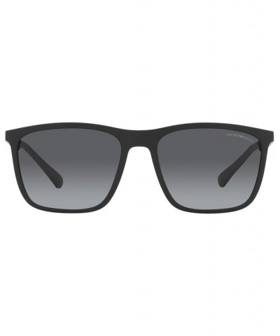 Men's Polarized Sunglasses EA4150 59 Matte Black $38.08 Mens