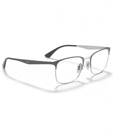 RX6421 Unisex Rectangle Eyeglasses Black Silv $37.59 Unisex