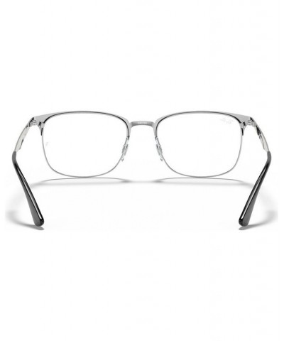 RX6421 Unisex Rectangle Eyeglasses Black Silv $37.59 Unisex