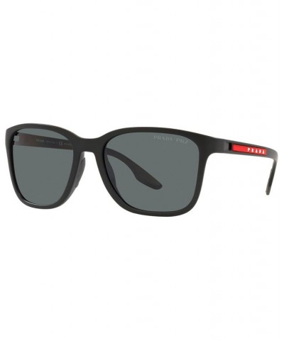 Men's Polarized Sunglasses PS 02WS 57 Black Rubber $75.84 Mens