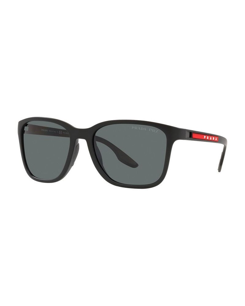 Men's Polarized Sunglasses PS 02WS 57 Black Rubber $75.84 Mens