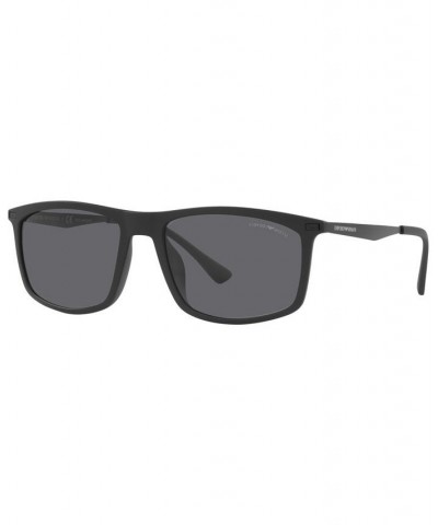 Men's Polarized Sunglasses EA4171U 57 Matte Black $45.00 Mens