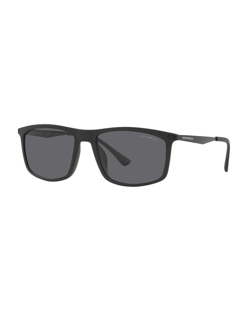 Men's Polarized Sunglasses EA4171U 57 Matte Black $45.00 Mens