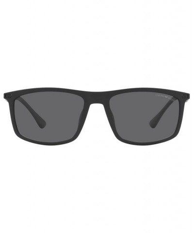 Men's Polarized Sunglasses EA4171U 57 Matte Black $45.00 Mens