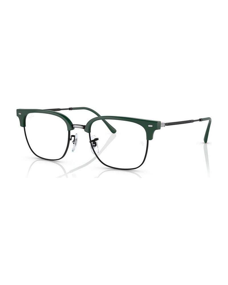 Unisex Square Eyeglasses RX721651-O Black On Silver-Tone $30.56 Unisex