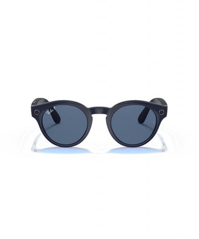 Stories Polarized Round Smart Glasses Shiny Blue $72.38 Unisex